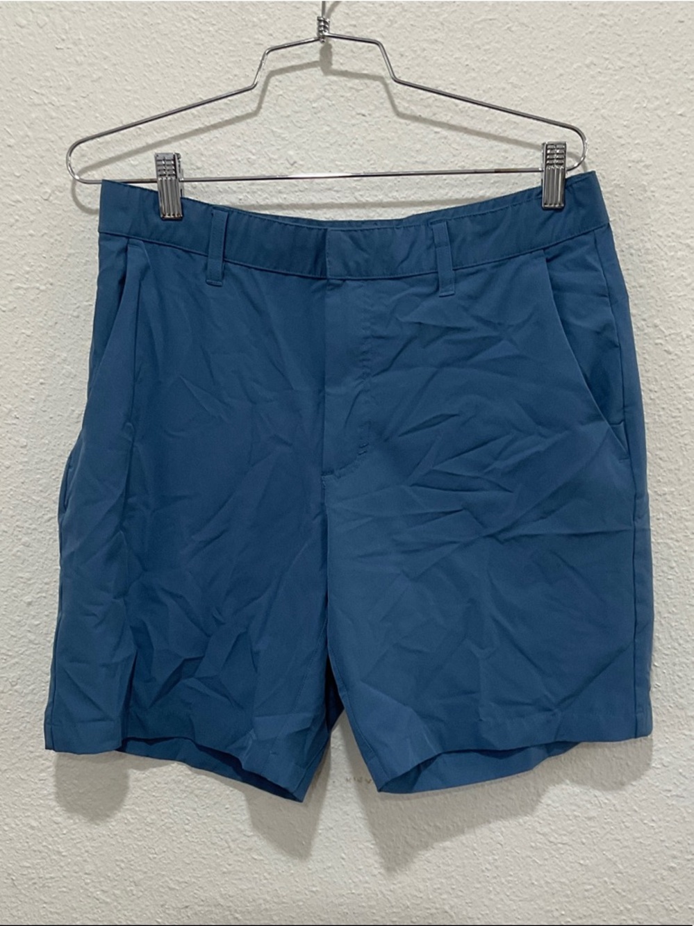 Fabletics Men's Slate Blue Flat-Front Shorts